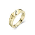 Mens Grooved three stone Wedding band-ring-lirysjewelry