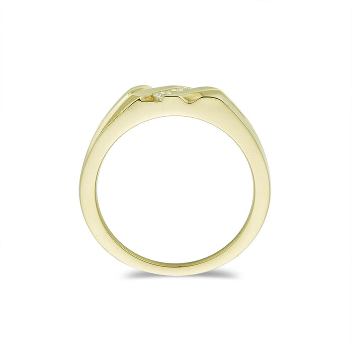 Mens Grooved three stone Wedding band-ring-lirysjewelry