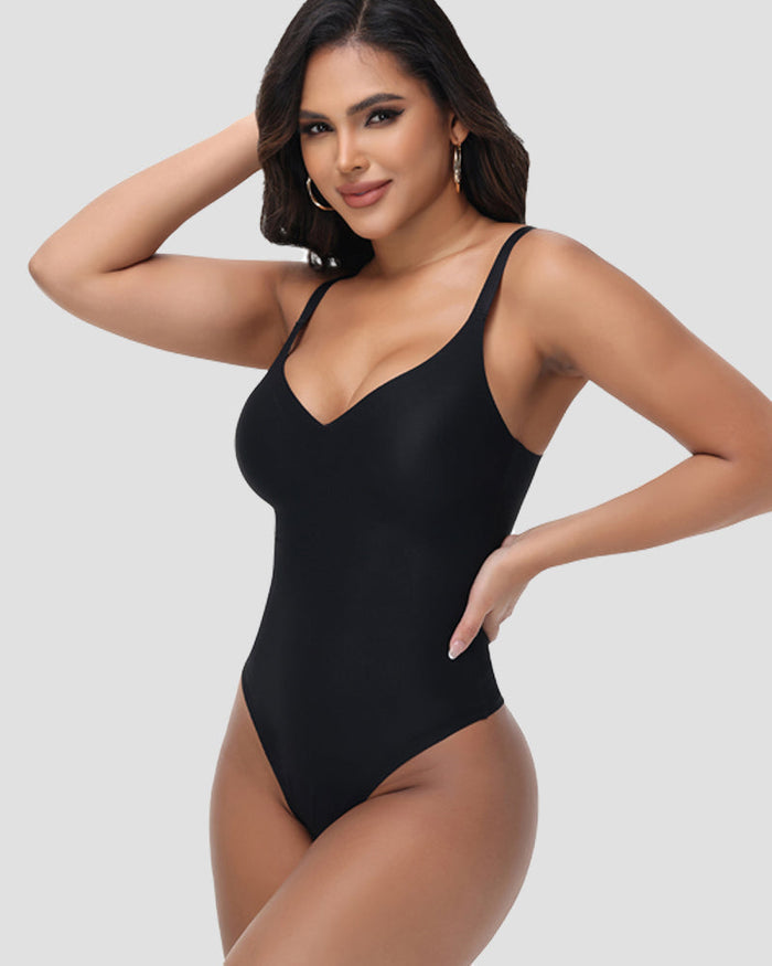 Thong Shapewear Bodysuit Butt Lifting with Adjustable Strap - By Qivii