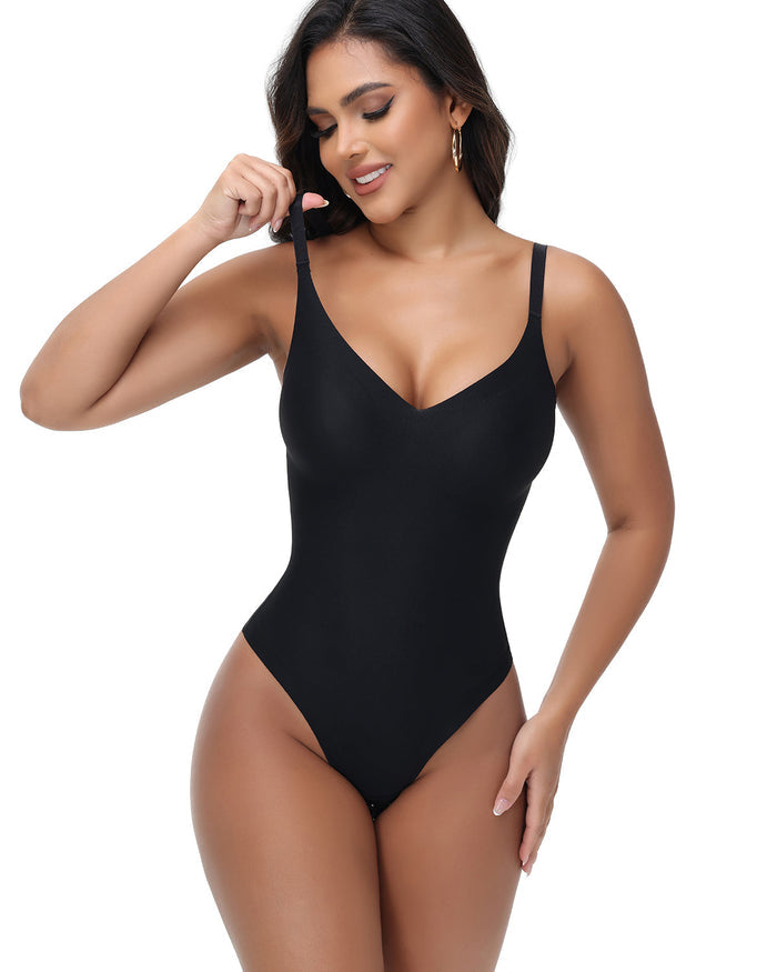 Thong Shapewear Bodysuit Butt Lifting with Adjustable Strap - By Qivii