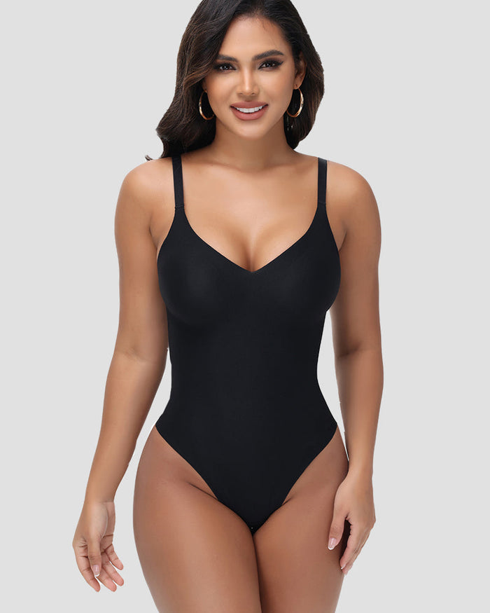 Thong Shapewear Bodysuit Butt Lifting with Adjustable Strap - By Qivii