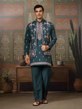 Timber Green Wedding Wear Multi Thread Sequins Embroidery Work  Kurta & Koti