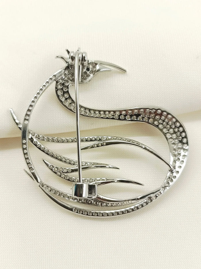Trapti Silver Swan Brooch