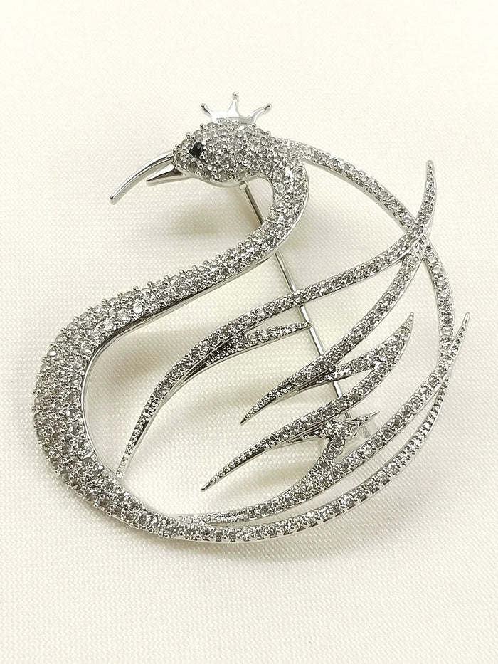 Trapti Silver Swan Brooch