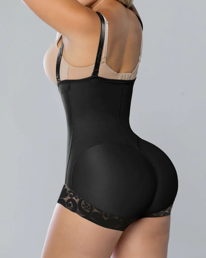 Tummy Control Faja Shaper Bodysuit Zipper Opern Bust - By Qivii