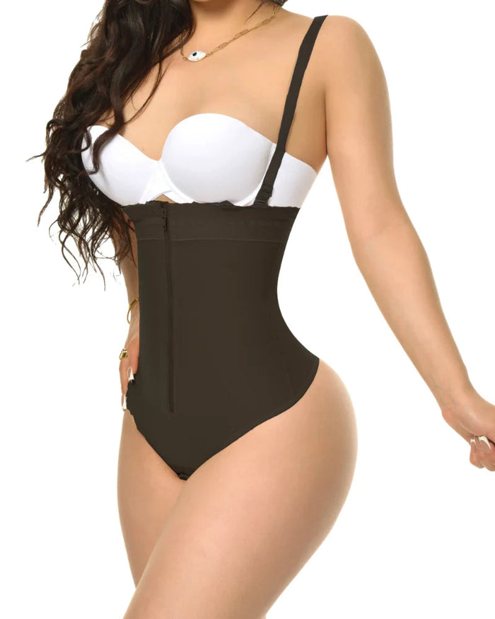 Tummy Control High Waist Butt Lifter Thong Bodysuit Shapewear - By Qivii