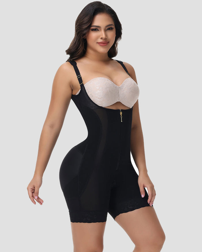 Tummy Control Open Chest Faja with Adjustable Shoulder Straps - By Qivii
