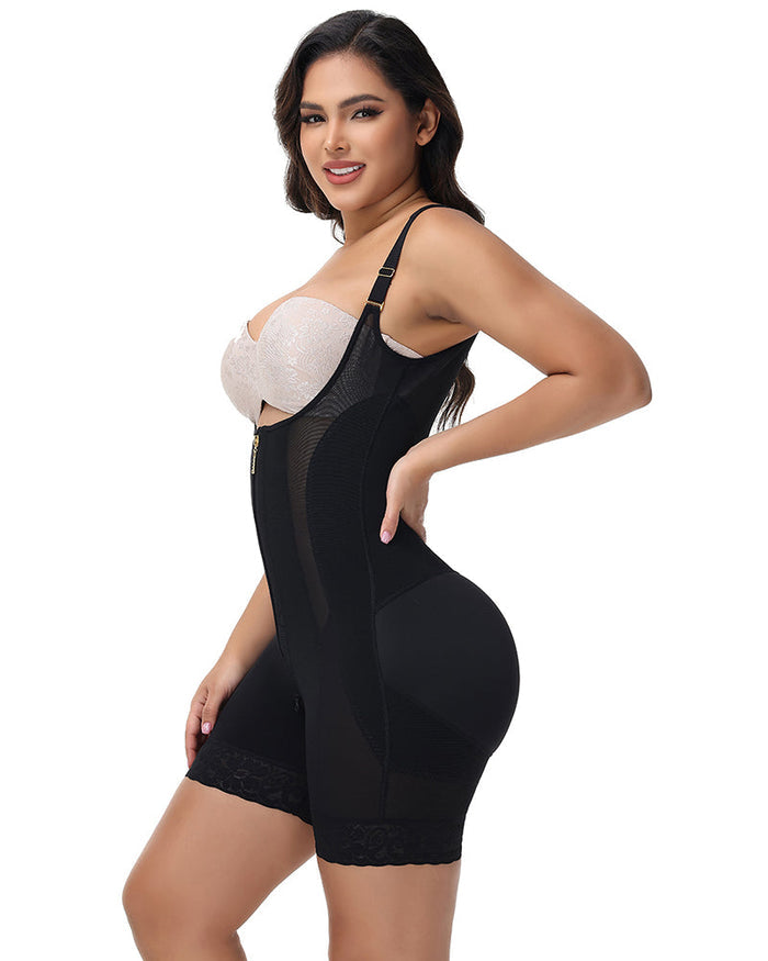 Tummy Control Open Chest Faja with Adjustable Shoulder Straps - By Qivii