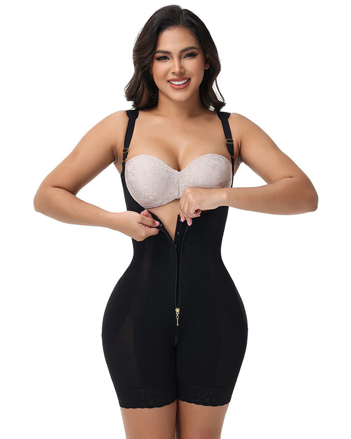 Tummy Control Open Chest Faja with Adjustable Shoulder Straps - By Qivii