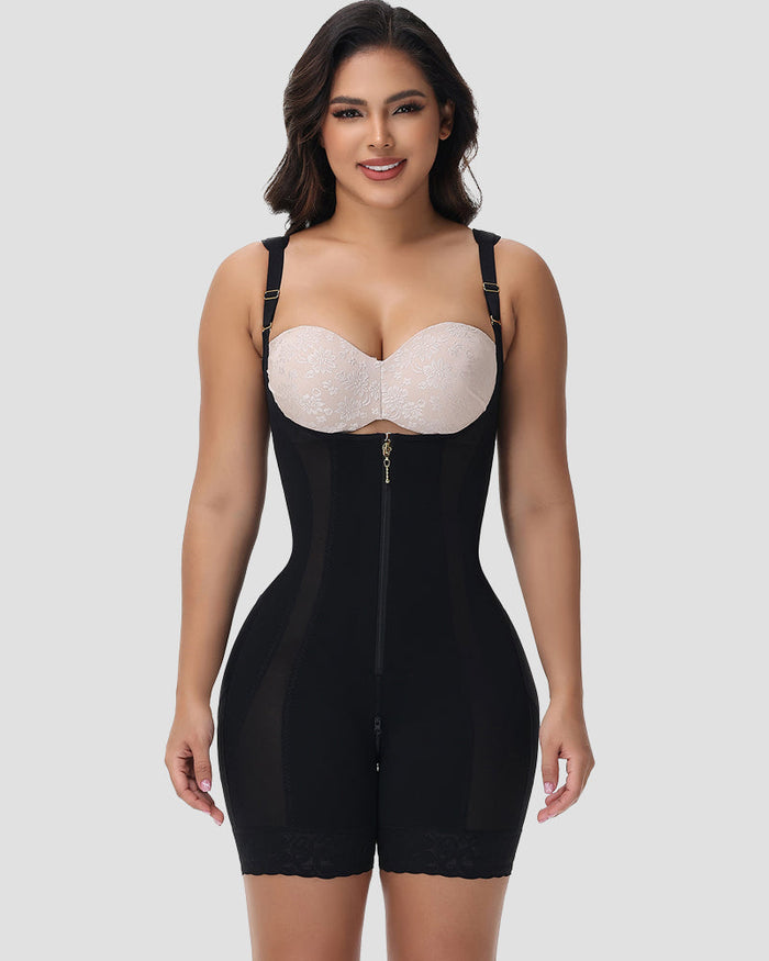 Tummy Control Open Chest Faja with Adjustable Shoulder Straps - By Qivii