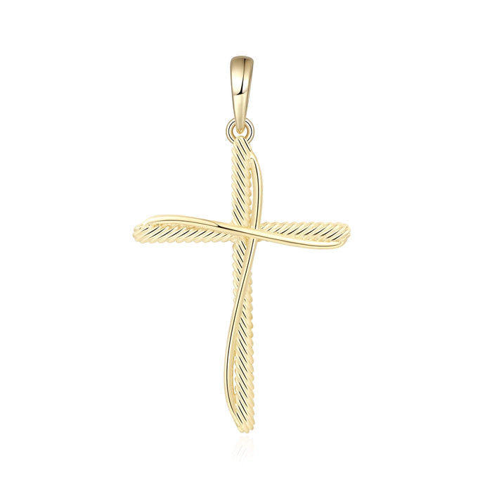 Twisted Rope Cross Pendant