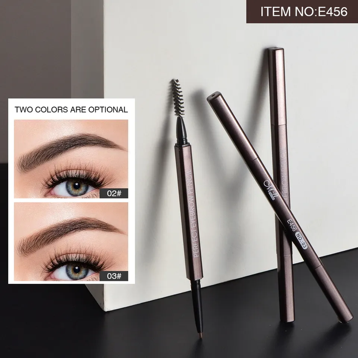 Two In One Double-Head Eyebrow Pencil and Brush | Waterproof | Available in  Light Brown Or Dark Brown