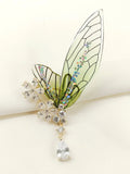 Uzma Green Butterfly Brooch