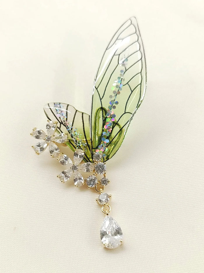 Uzma Green Butterfly Brooch