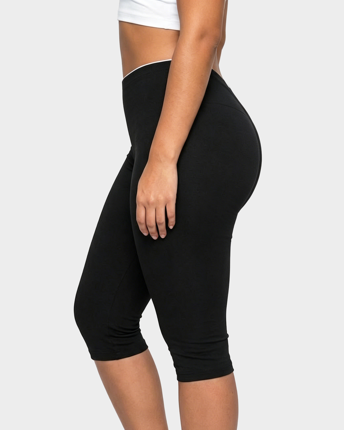V Ruched Back High Waist Butt Lifting Capri Leggings  - By Qivii