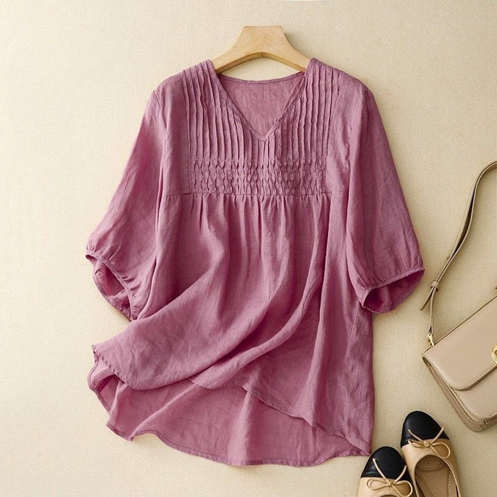 Valencia Cotton-Linen Blouse  - By Qivii