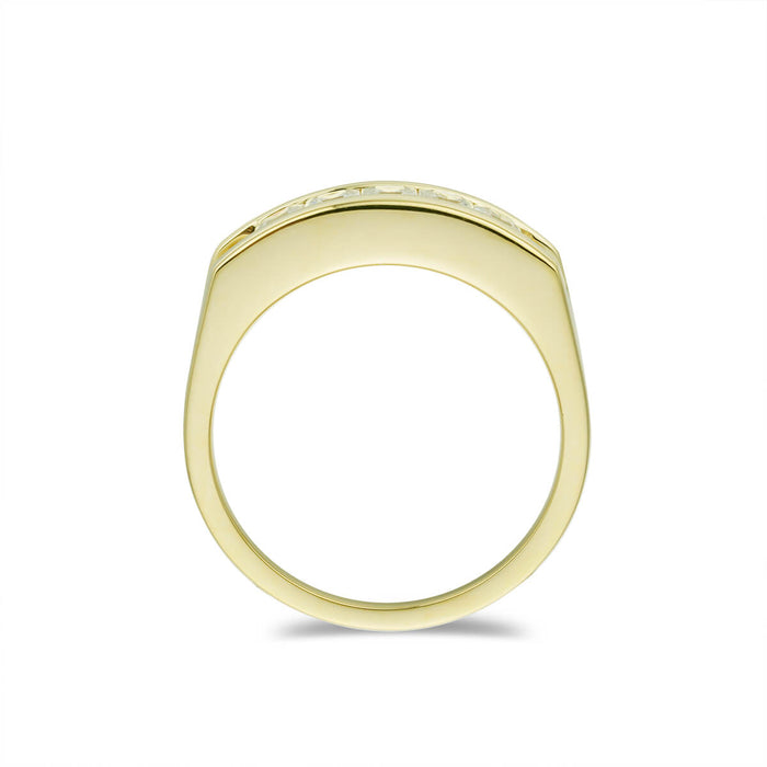 Genuine Gold Mens Five-stone Channeled Wedding Band-ring-lirysjewelry