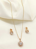 Varena 92.5 Silver American Diamond Pendant Set