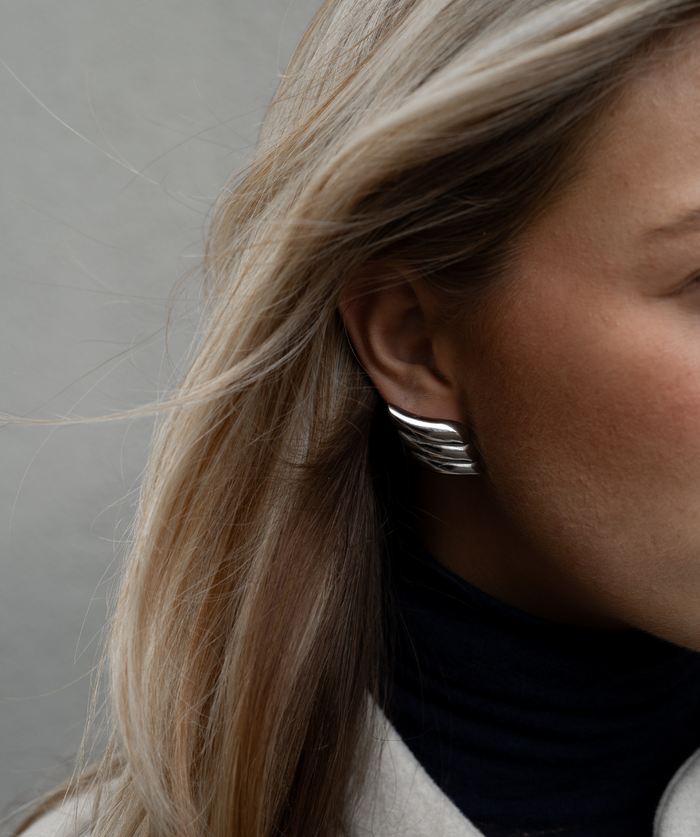 VINTAGE WING EARRINGS SILVER