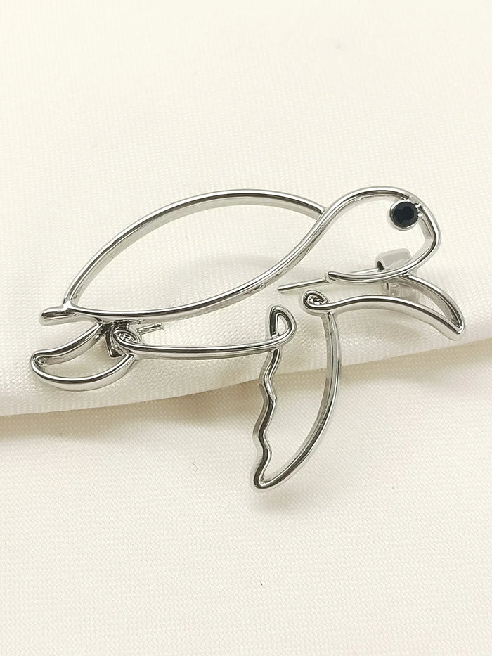 Vishali Silver Turtle Brooch