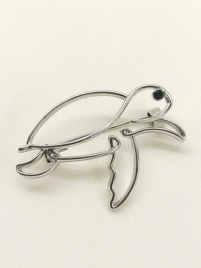 Vishali Silver Turtle Brooch
