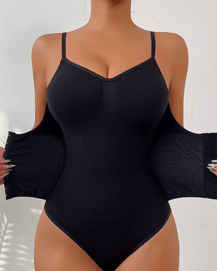 Waist Enhanced Double Layer Tummy Control Shapewear Bodysuit  - By Qivii