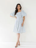 White Dendronium Cotton Printed Dress