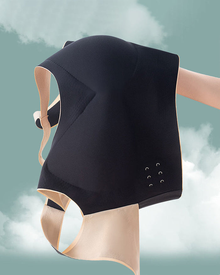 Wireless Front Cross Side Buckles Bra Hunchback Correction Shockproof Yoga Underwear  - By Qivii