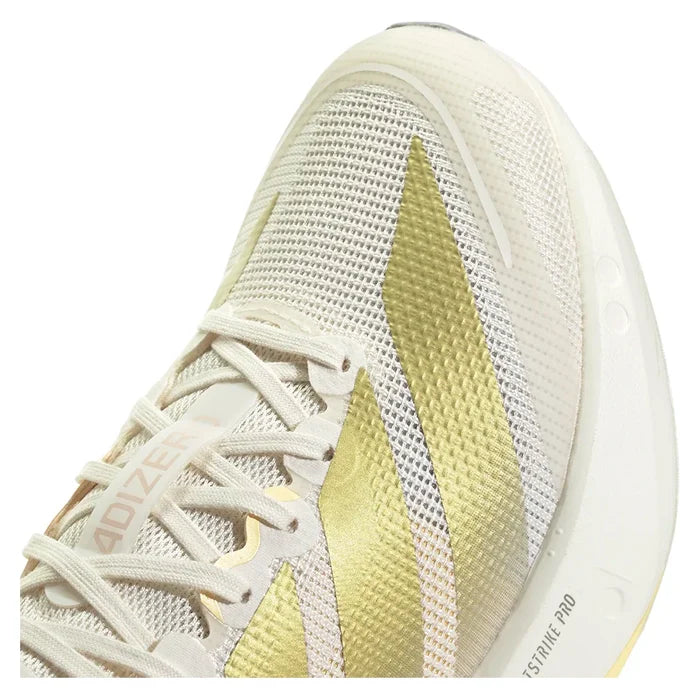 Women's Adizero Boston 13 Running Court Shoes Chalk White and Metallic Gold