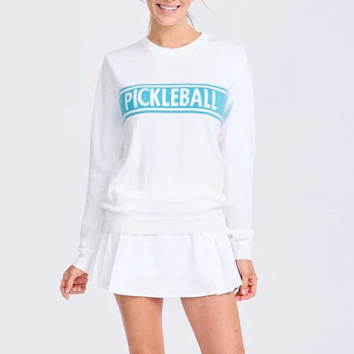 Women's Club Sport Pickleball Sweater White and Light Blue