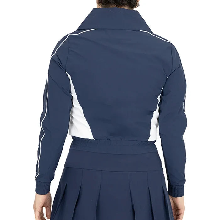 Women`s Color Block 1/4 Zip Tennis Top Black Iris