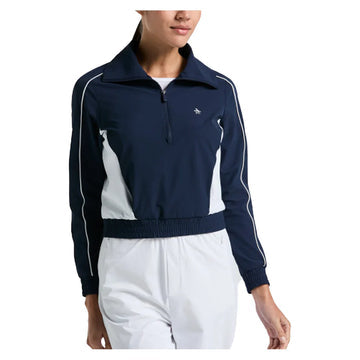 Women`s Color Block 1/4 Zip Tennis Top Black Iris