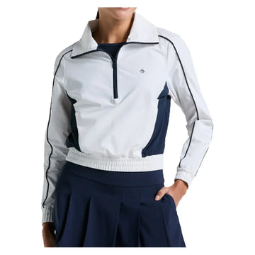 Women`s Color Block 1/4 Zip Tennis Top Bright White
