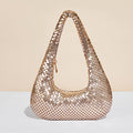 Women's Éclat Minaudière - Gilded Crystal-Embellished Clutch with Convertible Chain
