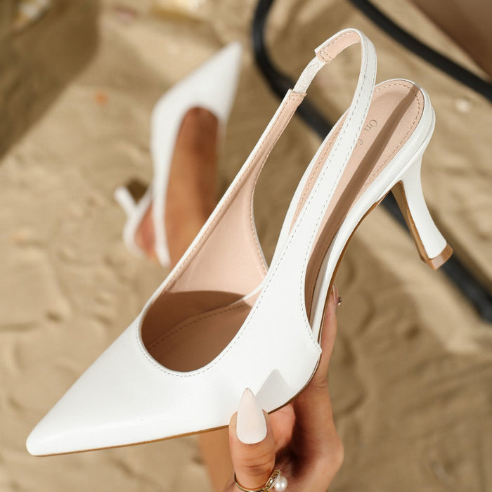 Women’s Élise Minimalist French-Style Buckle Strap Pointed-Toe High Heels – Slim Stiletto Court Shoes (US5–10)
