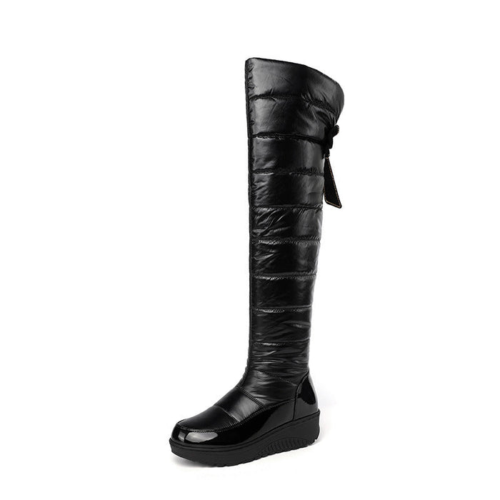 Women's FrostKiss Long Boots - Bow Detail Plush Lined Snow Boots (US 4-11)
