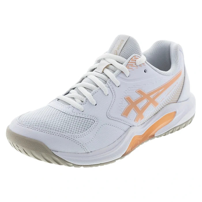 Women's GEL-Dedicate 9 Wide Shoes White and Cantaloupe