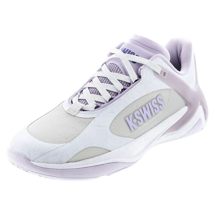Women's K-Frame Pickleball Court Shoes White and Orchid Hush