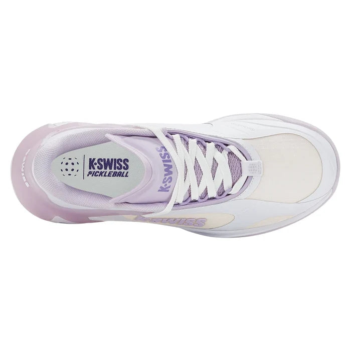 Women's K-Frame Pickleball Court Shoes White and Orchid Hush