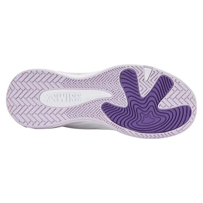 Women's K-Frame Pickleball Court Shoes White and Orchid Hush
