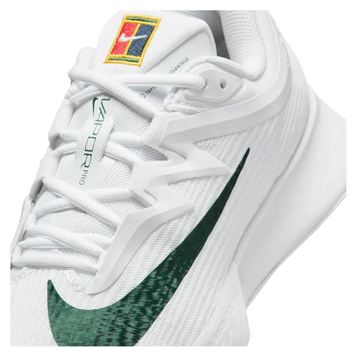 Women's London Vapor Pro 3 Premium Court Shoes White and Gorge Green