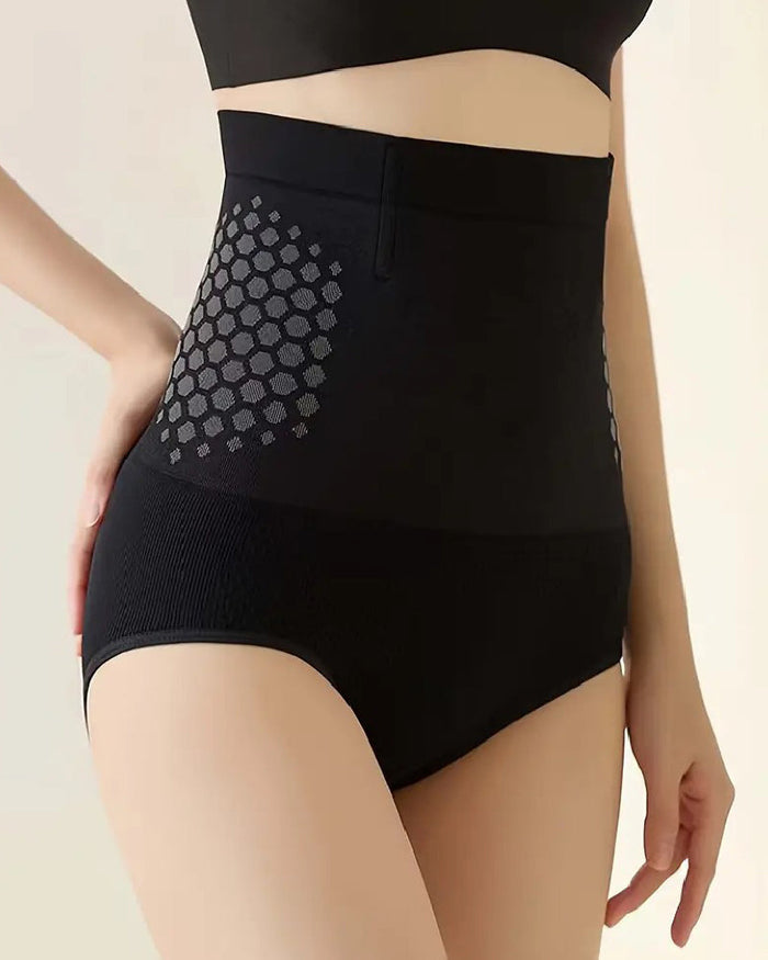 Women's Magnetic Therapy Warm Uterus Panties Seamless High Waist Abdomen Control Briefs  - By Qivii