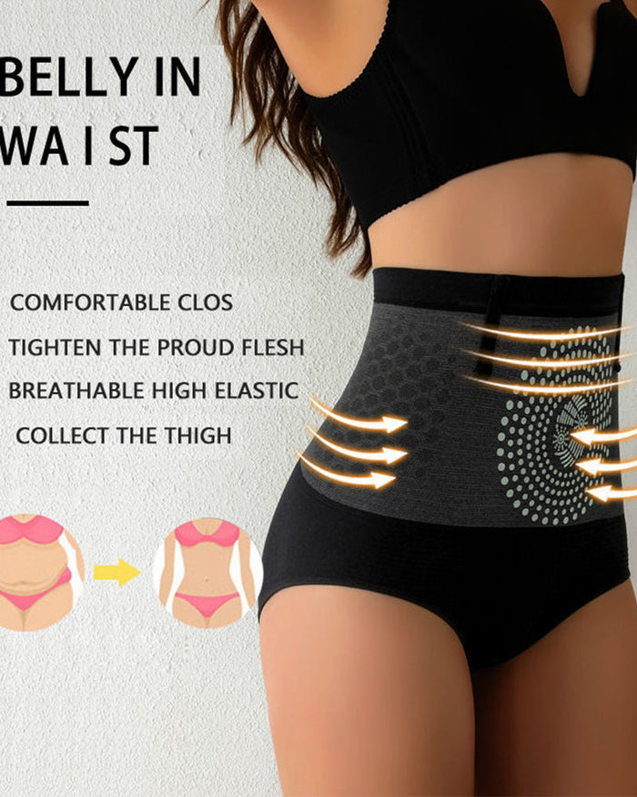 Women's Magnetic Therapy Warm Uterus Panties Seamless High Waist Abdomen Control Briefs  - By Qivii