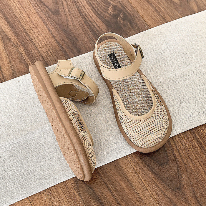 Women’s Mirelle Linen Mesh Closed-Toe Roman Sandals – Effortless Lightweight Everyday Comfort Flats (US 4–10)