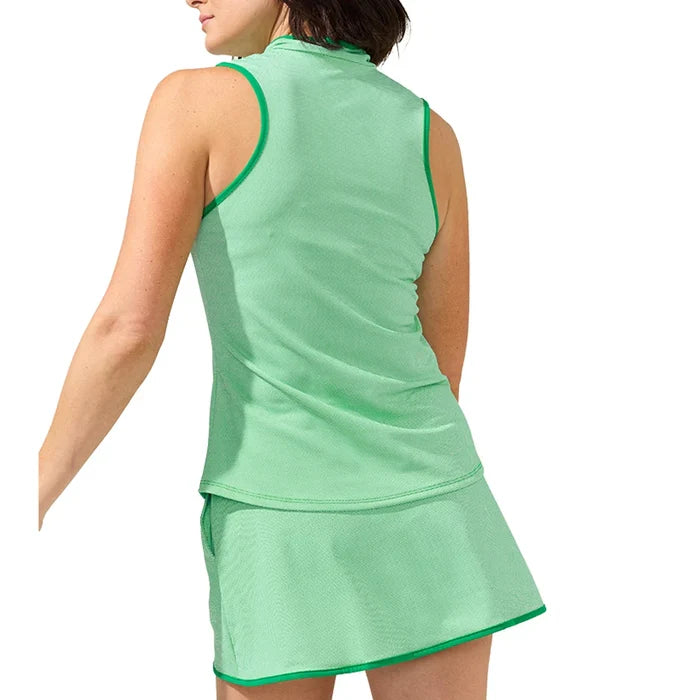 Women`s Mock Neck Tennis Tank Geo Wave