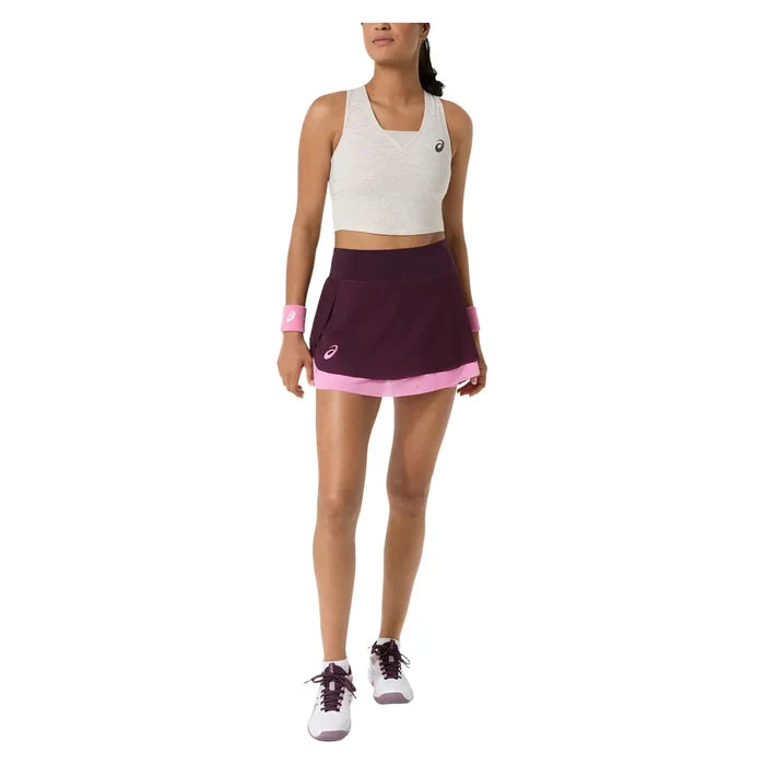 Women's New York Match Mesh Skort Dark Aubergine and Bubblegum, Asics, Pickleball Express, 2042A455-500F26-3