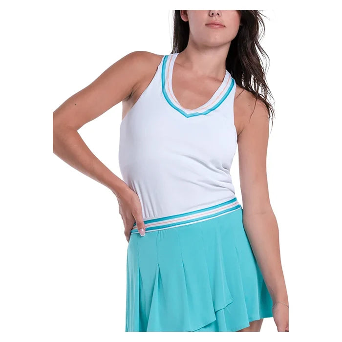 Women's Oasis Stripe Tank White