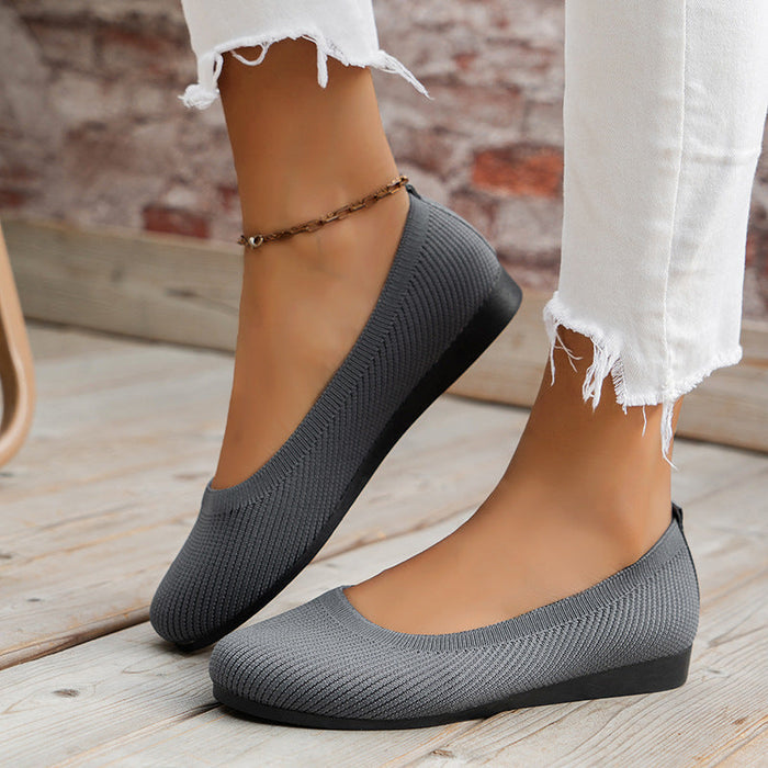 Women's Plus Size Round Toe Casual Driving Flats Comfortable Athleisure Loafers