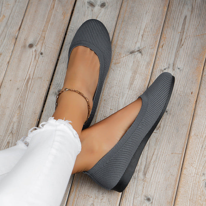 Women's Plus Size Round Toe Casual Driving Flats Comfortable Athleisure Loafers