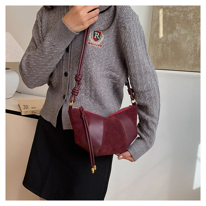Women's Puff Luxe Dual-Texture Hobo - Vegan Leather & Sueded Matte Crossbody - Retro Curated Silhouette